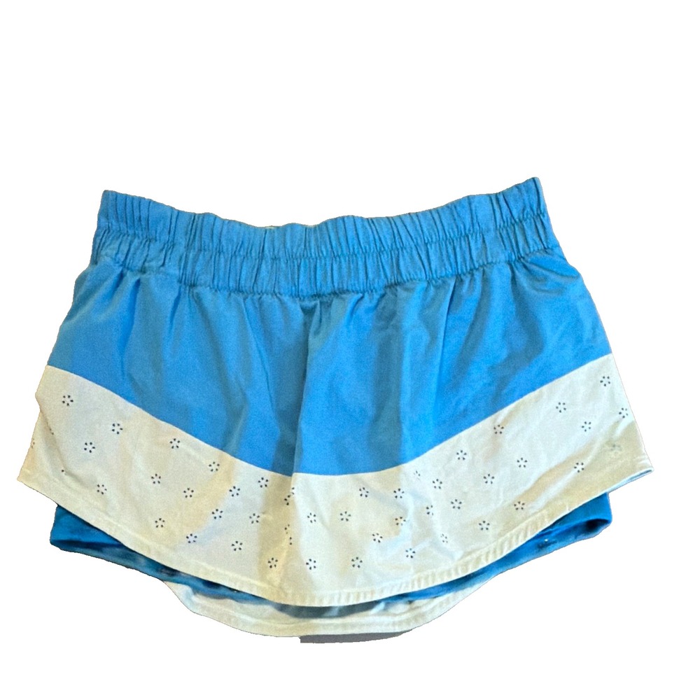 lululemon Women's 10 Athletic Running Skort Blue/White Colorblock Liner Elastic